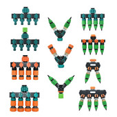 1/4" 3/8" 1/2" 3/4" Splitter furtun de grădină 2/4 căi robinet de grădină Conector de apă tip Y Fitinguri pentru țevi de apă pentru agricultură