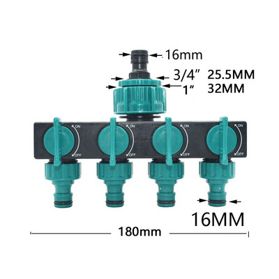 1/4" 3/8" 1/2" 3/4" Splitter furtun de grădină 2/4 căi robinet de grădină Conector de apă tip Y Fitinguri pentru țevi de apă pentru agricultură