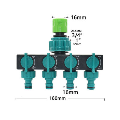 1/4" 3/8" 1/2" 3/4" Splitter furtun de grădină 2/4 căi robinet de grădină Conector de apă tip Y Fitinguri pentru țevi de apă pentru agricultură