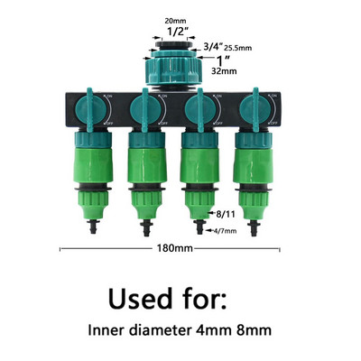 1/4" 3/8" 1/2" 3/4" Splitter furtun de grădină 2/4 căi robinet de grădină Conector de apă tip Y Fitinguri pentru țevi de apă pentru agricultură