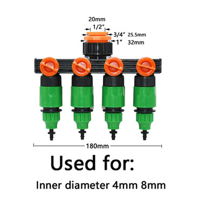 1/4" 3/8" 1/2" 3/4" Splitter furtun de grădină 2/4 căi robinet de grădină Conector de apă tip Y Fitinguri pentru țevi de apă pentru agricultură