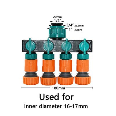 1/4" 3/8" 1/2" 3/4" Splitter furtun de grădină 2/4 căi robinet de grădină Conector de apă tip Y Fitinguri pentru țevi de apă pentru agricultură