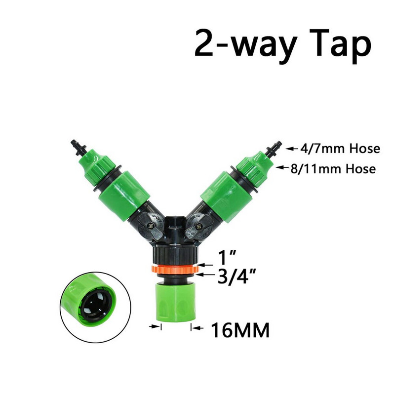 1/4" 3/8" 1/2" 3/4" Splitter furtun de grădină 2/4 căi robinet de grădină Conector de apă tip Y Fitinguri pentru țevi de apă pentru agricultură
