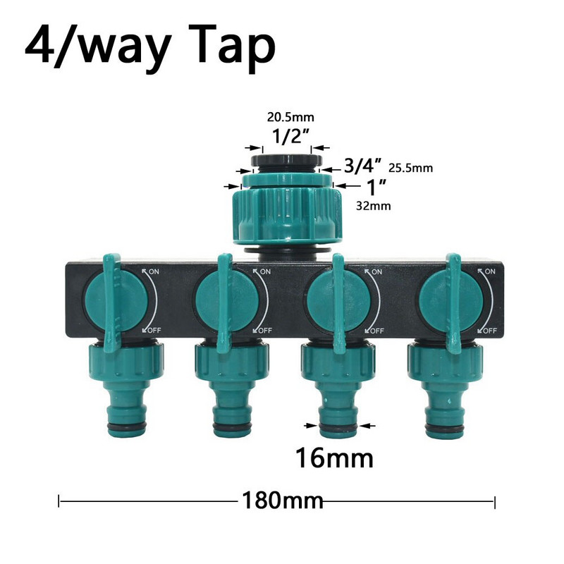 1/4" 3/8" 1/2" 3/4" Splitter furtun de grădină 2/4 căi robinet de grădină Conector de apă tip Y Fitinguri pentru țevi de apă pentru agricultură