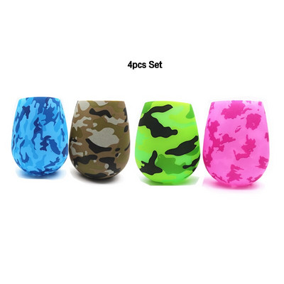 Pahare de vin din silicon, care nu se sparg, fără BPA, cu imprimeu portabil, cu apă în aer liber, pentru călătorii, picnic, piscină, barcă, camping