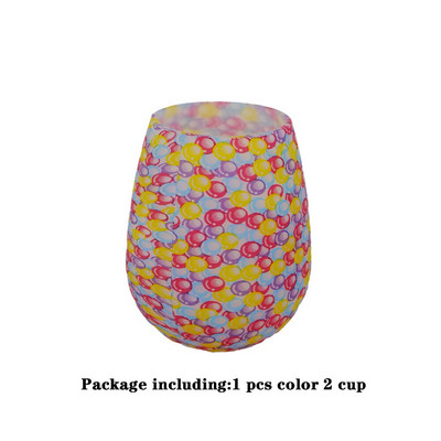 Pahare de vin din silicon, care nu se sparg, fără BPA, cu imprimeu portabil, cu apă în aer liber, pentru călătorii, picnic, piscină, barcă, camping