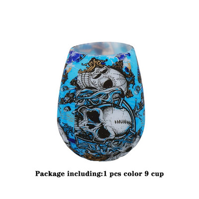 Pahare de vin din silicon, care nu se sparg, fără BPA, cu imprimeu portabil, cu apă în aer liber, pentru călătorii, picnic, piscină, barcă, camping