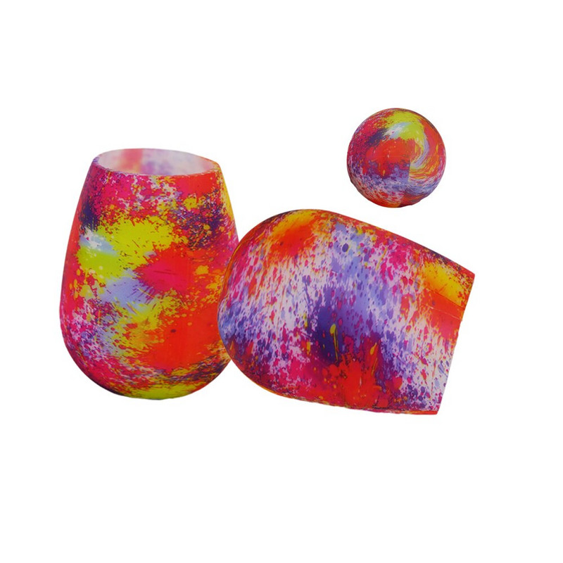 Pahare de vin din silicon, care nu se sparg, fără BPA, cu imprimeu portabil, cu apă în aer liber, pentru călătorii, picnic, piscină, barcă, camping