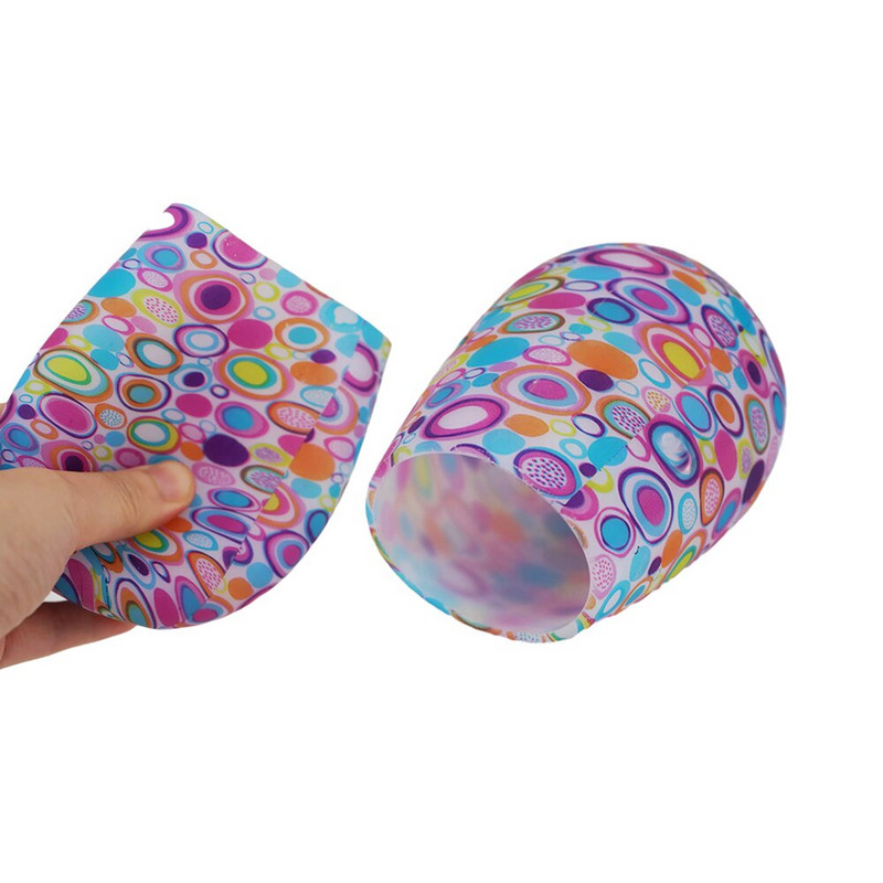 Pahare de vin din silicon, care nu se sparg, fără BPA, cu imprimeu portabil, cu apă în aer liber, pentru călătorii, picnic, piscină, barcă, camping