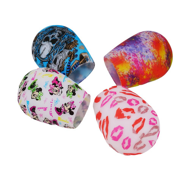 Pahare de vin din silicon, care nu se sparg, fără BPA, cu imprimeu portabil, cu apă în aer liber, pentru călătorii, picnic, piscină, barcă, camping