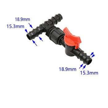 12mm 16mm 20mm PE Pipe Tee Connectors with Valve 1/2 3/4\