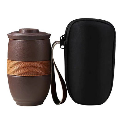 Ceașcă de ceai creativă japoneză cu apă, pentru birou, acasă, pentru călătorii, ceașcă de ceai portabilă din ceramică cu capac de filtru.