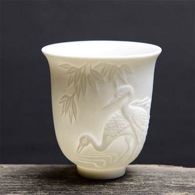 Kerámia Dragon Phoenix teáscsésze Zen Jade porcelán vizes bögre Kreatív dombornyomott kis teástál Születésnapi ajándékok Mesterkupa Italkészlet