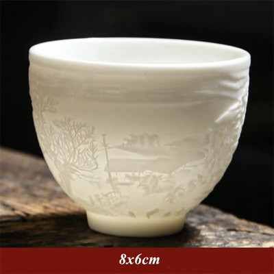 Kerámia Dragon Phoenix teáscsésze Zen Jade porcelán vizes bögre Kreatív dombornyomott kis teástál Születésnapi ajándékok Mesterkupa Italkészlet