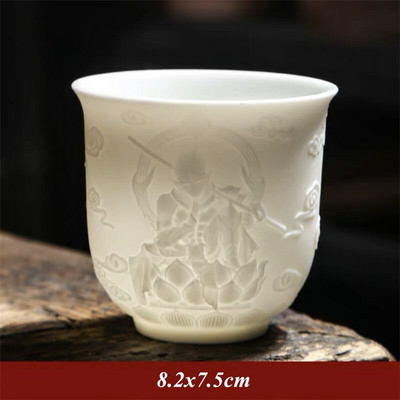 Kerámia Dragon Phoenix teáscsésze Zen Jade porcelán vizes bögre Kreatív dombornyomott kis teástál Születésnapi ajándékok Mesterkupa Italkészlet