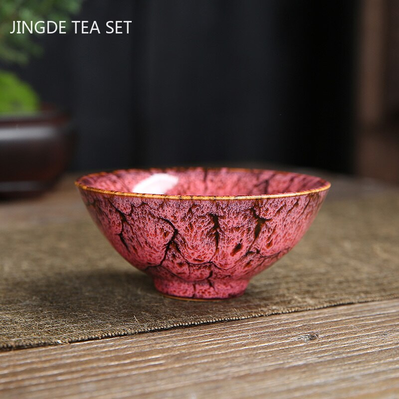 1 бр. Чаена чаша за смяна на керамична пещ в японски стил Домакинска порцеланова чаша за чай Ръчно изработена купа за чай Лична единична чаша комплект за чай Консумативи