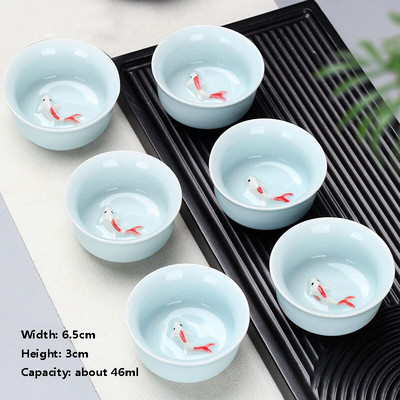 6 gab./daudz Tējas komplekts Maza tējas krūze Keramikas tējas komplekts Mājsaimniecības viena krūze Master Blue and White Porcelāna Tea Celadon Gift Box