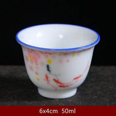 4db/készlet kínai kézzel festett kerámia teáscsésze vizes csésze Boutique teástál Háztartási porcelán teáskészlet Italos mester teáscsésze