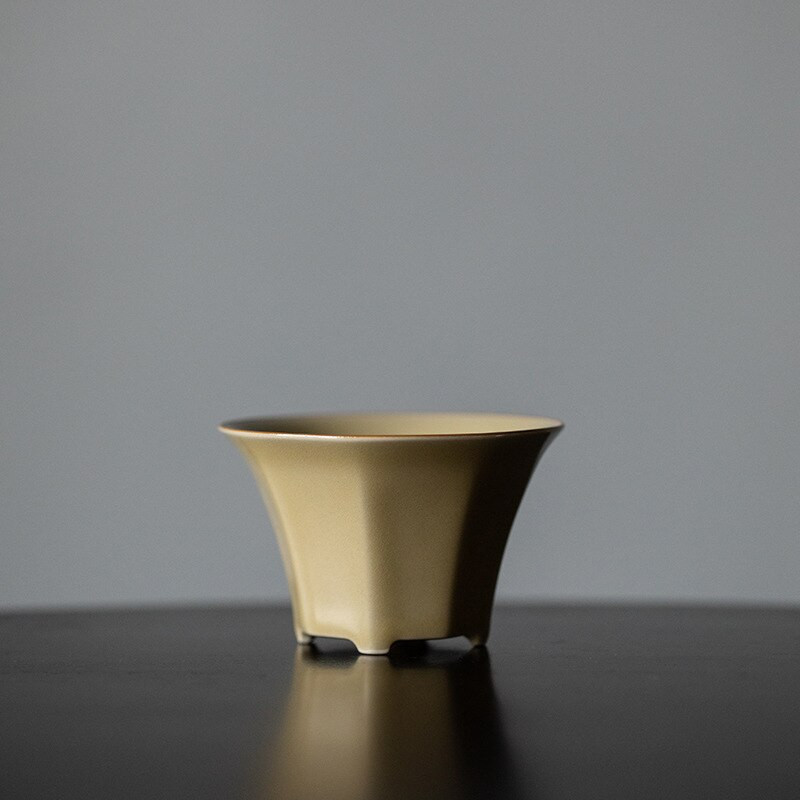 Jingdezhen Ding Ware sárga, kézzel készített teáscsésze A gazdagság minden irányból jön Kung Fu teáscsésze Tea Master Cup egytálos csésze