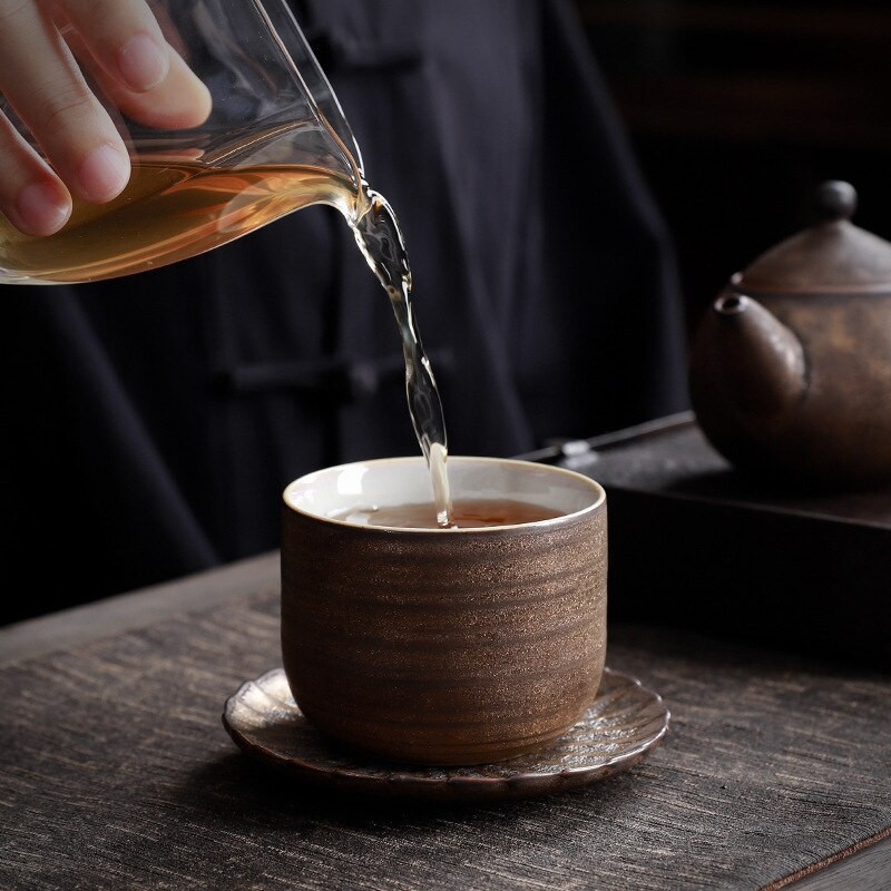 Ceașcă chineză cu glazură din rugină, ceașcă de uz casnic din ceramică Fambe, ceașcă de ceai vintage, ceașcă personală, ceașcă de ceai, ceașcă de ceai