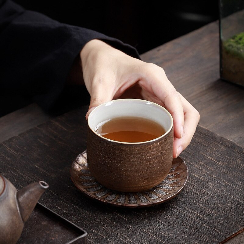 Ceașcă chineză cu glazură din rugină, ceașcă de uz casnic din ceramică Fambe, ceașcă de ceai vintage, ceașcă personală, ceașcă de ceai, ceașcă de ceai