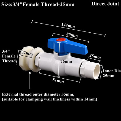 1Szett 1/2" 3/4" 1" PVC akváriumi akvárium bemeneti vízleeresztő csatlakozó közvetlen/könyökös kerti öntözővíztartály csőcsatlakozó szelep