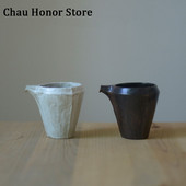 180 ml japán stílusú durva kerámia mázas teakancsó Kézzel készített Divide tea tea csésze Chahai Kung Fu teaset Retro kerámia ital