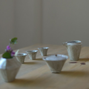 180 ml каничка за чай с груба керамика в японски стил, ръчно изработена чаша за чай Chahai Kung Fu Retro Ceramic Drinkware