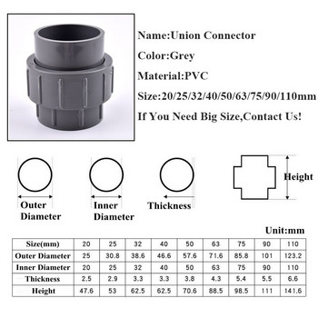 1~20 τμχ 20~110mm PVC σωλήνας σύνδεσης σύνδεσης ενυδρείου άρδευσης κήπου Ενυδρείο δεξαμενής ψαριών Σωλήνας ποτίσματος Εξαρτήματα προσαρμογέα Αρθρώσεις