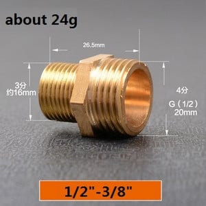 Racord pentru furtun Conectori reducători drepti 1"la 3/4" 1/2"la 1/4" Îmbinare cu filet tată Cupru Oțel inoxidabil Schimbare adaptor de cuplare