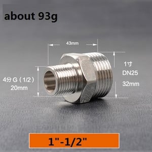 Racord pentru furtun Conectori reducători drepti 1"la 3/4" 1/2"la 1/4" Îmbinare cu filet tată Cupru Oțel inoxidabil Schimbare adaptor de cuplare