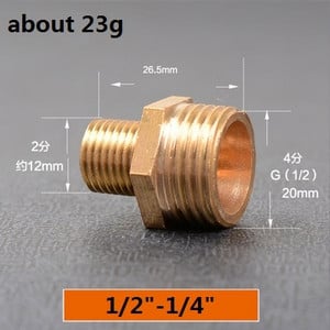 Racord pentru furtun Conectori reducători drepti 1"la 3/4" 1/2"la 1/4" Îmbinare cu filet tată Cupru Oțel inoxidabil Schimbare adaptor de cuplare