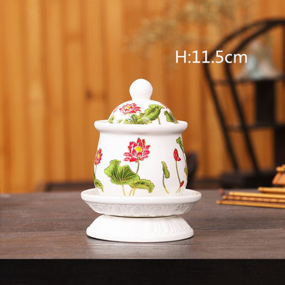 Cană de apă sfințită Lotus stil nou pentru Buddha Guanyin Cană de alimentare cu apă Cupă de purificare a apei Echipament Buddha WSHYUFEI