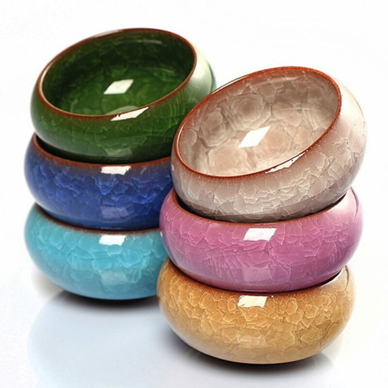 Promóció! 6db Kung Fu Tea csésze készlet Crackle Glaze 30ml Utazó kínai porcelán teáscsésze kerámia Yixing Purple Clay tea szolgáltatás