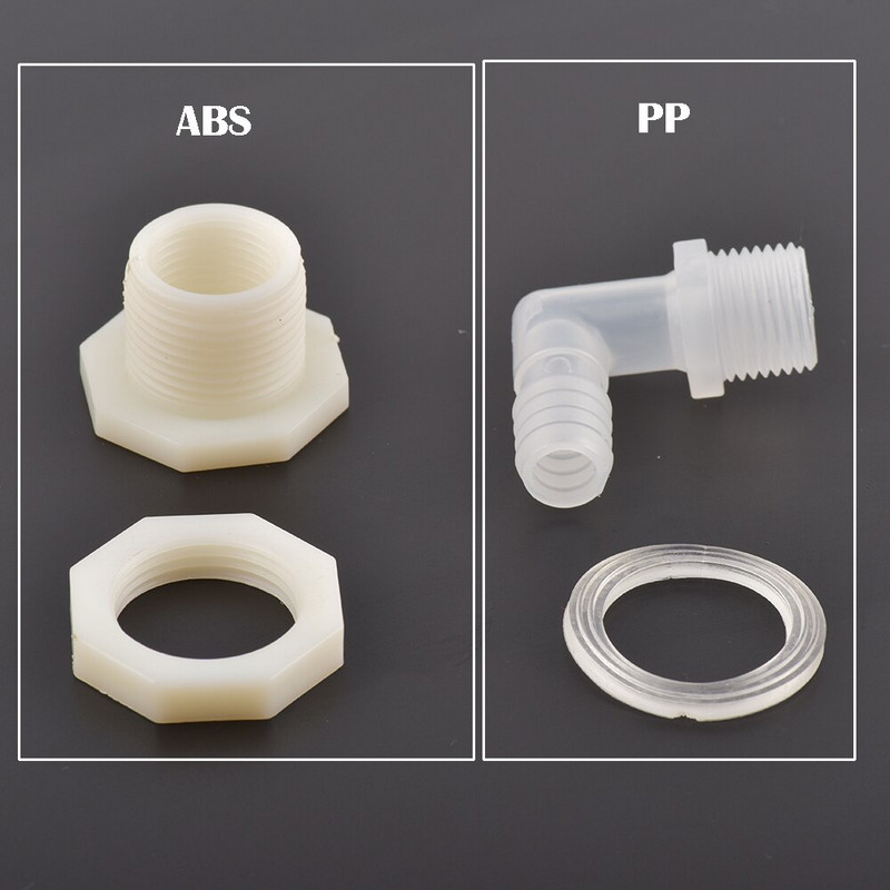 ABS 1/2 tolli kuni 6,4–20 mm küünarnuki niisutusliigendi veepaagi vooliku ühendus akvaariumi aia kastmistoru 90-kraadine adapteri toru