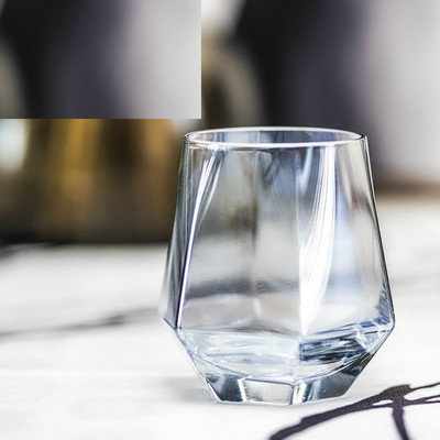 Modern fagyos színű hatoldalú gyémánt Phnom Penh kvarc üveg tejcsésze gyümölcslé könnyű luxus Phnom Penh reggeli csésze