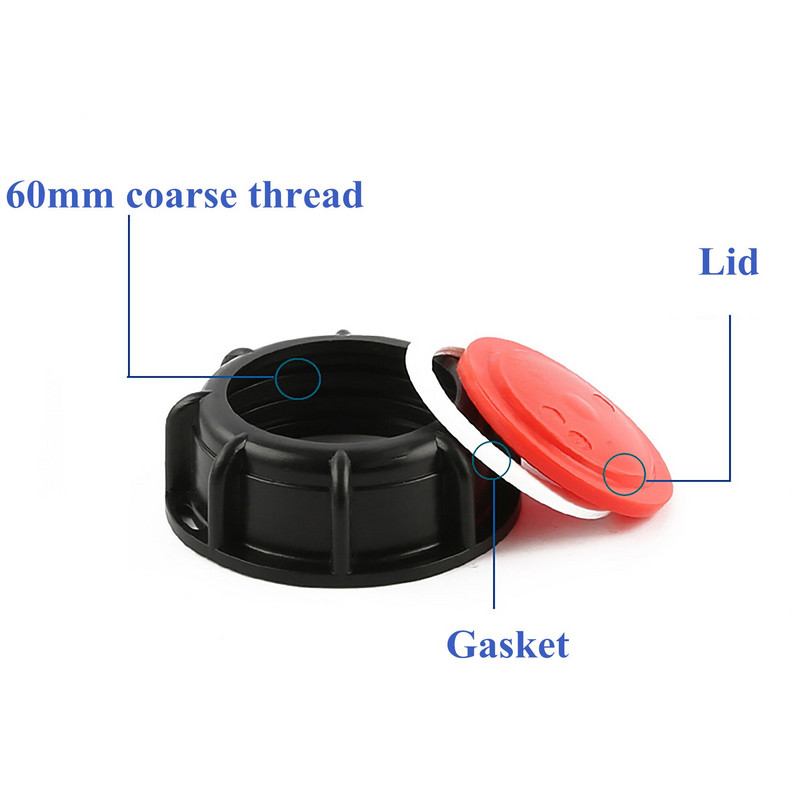 IBC paagi kaas tonni tünni kaas S60 100 mm 163 mm 240 mm jämeda keermega veepaagi õhutuskaas topelt auk 1000 l paagi tolmukindel kaas