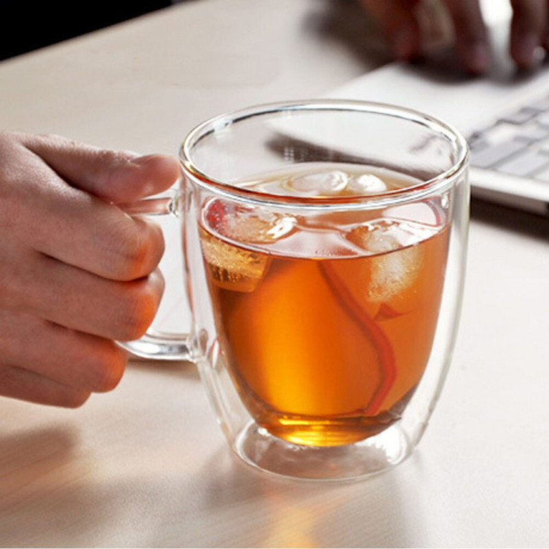Чаши от високо боросиликатно стъкло Топлоустойчиво прозрачно стъкло Чаша за вода Изолирани чаши за кафе Двойно стъкло за вода Чаша за кафе