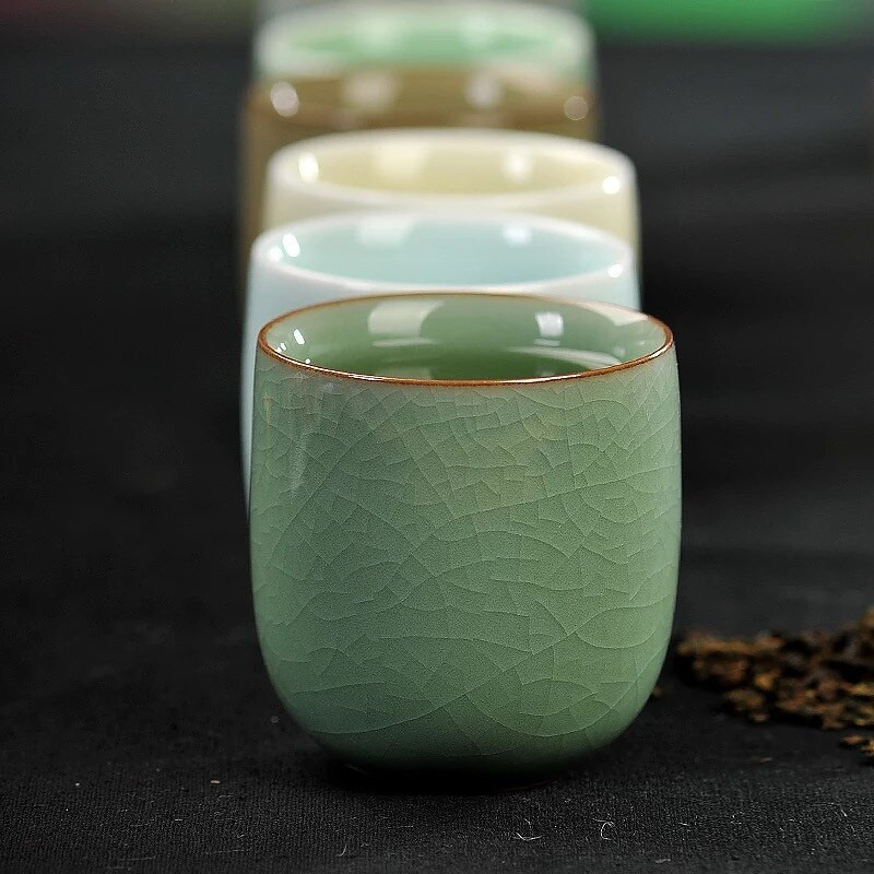 Japán Longquan Celadon teáscsésze Kung Fu teáskészlet kerámia kreatív irodai vizes csésze kézzel készített porcelán teástál ajándék ital