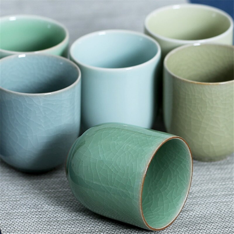 Japán Longquan Celadon teáscsésze Kung Fu teáskészlet kerámia kreatív irodai vizes csésze kézzel készített porcelán teástál ajándék ital