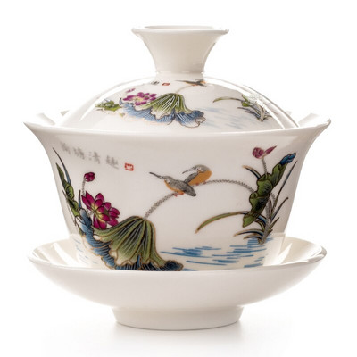 Gaiwan Tea Cup Tureen Teapot Κινέζικο Παραδοσιακό Kungfu Tea Pot Κεραμικό μπολ τσαγιού Κύπελλο πορσελάνη Sancai Cup Σετ φλιτζάνι τσαγιού D002