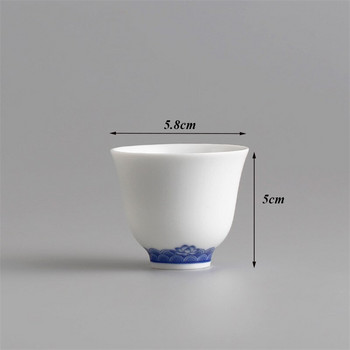 Φλιτζάνι τσαγιού Jingdezhen αντίκες μπλε και άσπρο πορσελάνη Δημιουργικό κεραμικό μικρό μπολ τσαγιού Kung Fu Drinkware Φλιτζάνι καφέ γραφείου