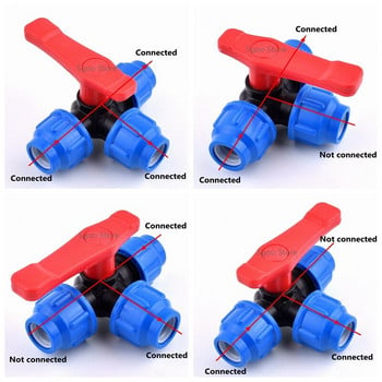 1 τεμ. ID 20,25,32,40,50,63mm PPR PE Tee Valve Quick Connector Βαλβίδα τύπου T Σύνδεσμοι σωλήνων νερού Κήπος Γεωργικά εξαρτήματα