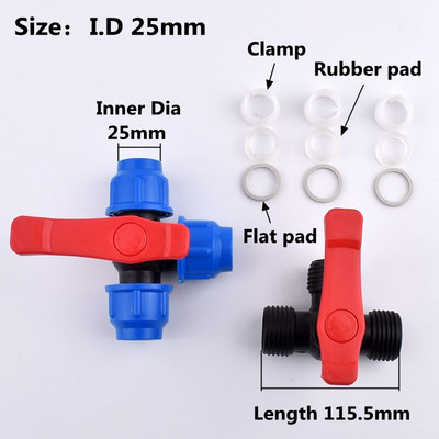 1vnt ID 20,25,32,40,50,63mm PPR PE trikampis vožtuvas greita jungtis T tipo vožtuvas vandens vamzdžių jungtys Sodo žemės ūkio priedai