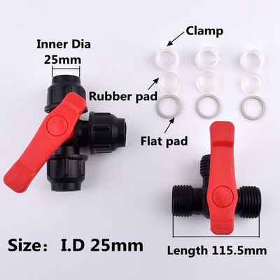 1vnt ID 20,25,32,40,50,63mm PPR PE trikampis vožtuvas greita jungtis T tipo vožtuvas vandens vamzdžių jungtys Sodo žemės ūkio priedai