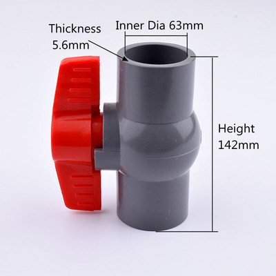 20 25 32 40 50 63mm robinet cu bilă din PVC gri Grădină Agricultura Fitinguri pentru irigare Acvariu Conectori țevi de apă Comutator Supapă cu bilă