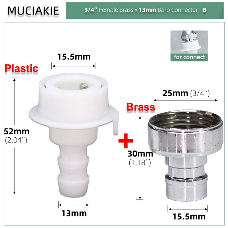 1/2'' 3/4'' x 13 mm 16 mm 1/2'' kerti gyorscsatlakozó mosógép csap tömlő csatlakozó adapter öntözés öntözés illesztés