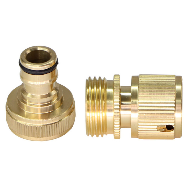 Furtun de grădină Conexiune rapidă Masculin Femeie GHT Conectori pentru furtunuri din alamă solidă Fitinguri 3/4'' Filet Adaptoare de irigare cuplare rapidă