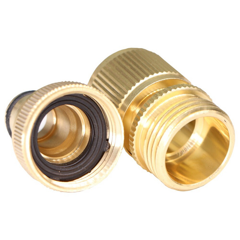 Furtun de grădină Conexiune rapidă Masculin Femeie GHT Conectori pentru furtunuri din alamă solidă Fitinguri 3/4'' Filet Adaptoare de irigare cuplare rapidă