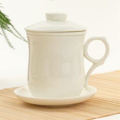 Creative Bone China teáscsésze fedővel és szűrővel Irodai ivóeszközök kerámia, kézzel festett szűrő teáscsésze Otthoni Kung Fu vizes bögre